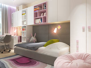 Детская комната нежно розовая для девочки 3-6 лет, Your royal design Your royal design Chambre d'enfant minimaliste