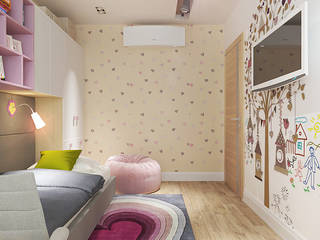 Детская комната нежно розовая для девочки 3-6 лет, Your royal design Your royal design Minimalist nursery/kids room Beige