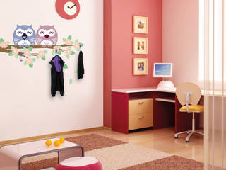 Trendige Dekoration mit Eulen, K&L Wall Art K&L Wall Art Moderne Kinderzimmer Kunststoff Braun