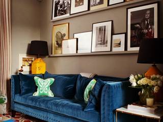 Lake View Villa, Architecto Architecto Mediterranean style living room Cotton Turquoise