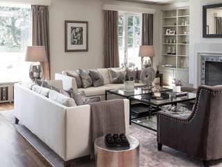 Lake View Villa, Architecto Architecto Mediterranean style living room Cotton Grey