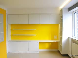 Appartement M06, 3B Architecture 3B Architecture 書房/辦公室 複合木地板 Transparent