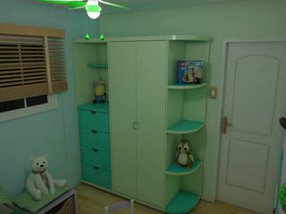 La casita encantada de la isla (Diseño de una habitación infantil), Interiorismo con Propósito Interiorismo con Propósito Tropical style nursery/kid's room