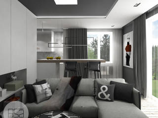 Mieszkanie_Lublin_59 mq, ASA studio ASA studio Modern living room
