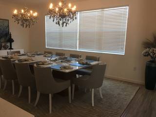 Sala de Jantar - Residencia Calistoga - Kissimmee, Laura Picoli Laura Picoli Dining roomAccessories & decoration Wool Grey