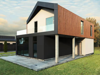 GR-4 HOUSE, Grynevich Architects Grynevich Architects Minimalistyczne domy Drewno O efekcie drewna
