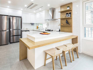 The Modern Square _용인 타운하우스, 지오아키텍처 지오아키텍처 Modern style kitchen