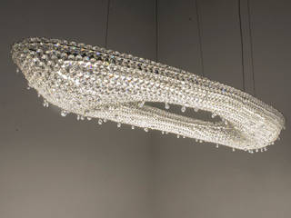 Artica crystal chandelier in a yacht, Manooi Manooi Modern yachts & jets