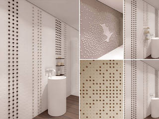 Pixel Tiles, Alessandro Isola Ltd Alessandro Isola Ltd Moderne Badezimmer Weiß