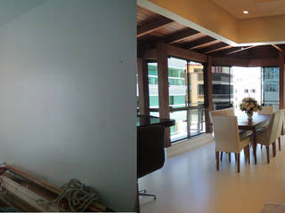 Uma verdadeira transformação pra esta cobertura. , Rosé Indoor Design Rosé Indoor Design Varanda, alpendre e terraçoMobiliário