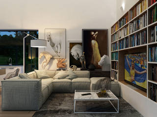 Дом во Львове (интерьер), ALEXANDER ZHIDKOV ARCHITECT ALEXANDER ZHIDKOV ARCHITECT Minimalist living room