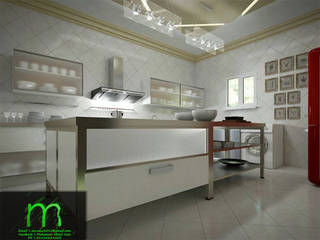 KITCHEN, EL Mazen For Finishes and Trims EL Mazen For Finishes and Trims 地中海デザインの キッチン エンジニアリングウッド 透明