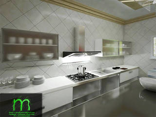 KITCHEN, EL Mazen For Finishes and Trims EL Mazen For Finishes and Trims 地中海デザインの キッチン エンジニアリングウッド 透明