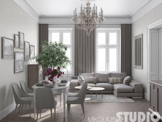 Krakowska kamienica, MIKOŁAJSKAstudio MIKOŁAJSKAstudio Classic style living room