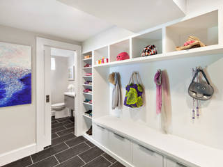 Mudroom Clean Design Modern Corridor, Hallway and Staircase