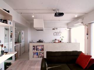 C-５３m²なのに広く明るい理由, 株式会社ブルースタジオ 株式会社ブルースタジオ Modern living room