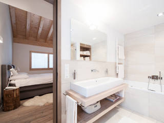 Visualisation/Design chalet, Mood Interieur Mood Interieur Rustic style bathroom Ceramic Beige