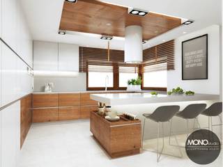 Luksusowe wnętrze domu w beżach i brązach, MONOstudio MONOstudio Modern kitchen