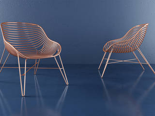 KIRA Chair, HD4design di Andrea Pasquali HD4design di Andrea Pasquali モダンデザインの リビング 鉄/鋼