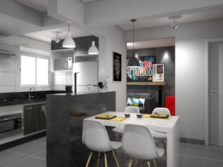 Apartamento VA, KC ARQUITETURA urbanismo e design KC ARQUITETURA urbanismo e design Modern Dining Room