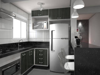 Apartamento VA, KC ARQUITETURA urbanismo e design KC ARQUITETURA urbanismo e design Cocinas de estilo moderno