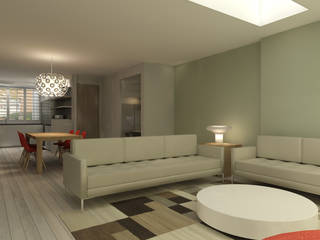 Ontwerp woonhuis Diemen, Studio DEEVIS Studio DEEVIS 现代客厅設計點子、靈感 & 圖片