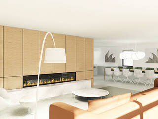 Penthouse Weert, De Nieuwe Context De Nieuwe Context Modern living room Wood Wood effect