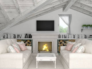 Restyling Sottotetto, Architetto Luigia Pace Architetto Luigia Pace Living room Wood White