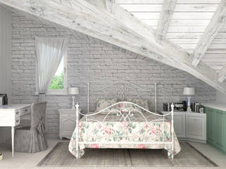 Restyling Sottotetto, Architetto Luigia Pace Architetto Luigia Pace Rustic style bedroom Wood White