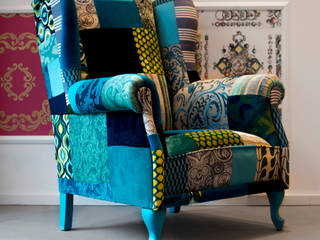 Fotel Patchwork Blue, Juicy Colors Juicy Colors Salon moderne Multicolore