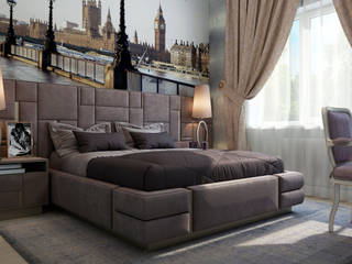 Спальня "London", Студия дизайна Дарьи Одарюк Студия дизайна Дарьи Одарюк Eclectic style bedroom Multicolored