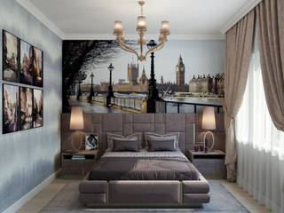 Спальня "London", Студия дизайна Дарьи Одарюк Студия дизайна Дарьи Одарюк Eclectic style bedroom Multicolored