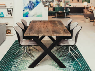 Stół z blatem dębowym, rozbiórkowym, 3 DESKI 3 DESKI Столовая комната в стиле лофт Дерево Эффект древесины
