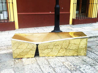 Bench for Falling in Love, Juan Carlos Loyo Arquitectura Juan Carlos Loyo Arquitectura オリジナルな 庭 鉄/鋼 アンバー/ゴールド