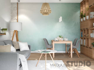 Mieszkanie przy Stawach Kellera , MIKOŁAJSKAstudio MIKOŁAJSKAstudio ห้องนั่งเล่น