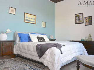 INTERIOR & STYLING_VILLETTA PER AFFITTO BREVE, A4MANI - Interior & Architecture A4MANI - Interior & Architecture Mediterranean style bedroom White