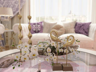 Гостиная "Golden flower", Студия дизайна Дарьи Одарюк Студия дизайна Дарьи Одарюк Classic style living room