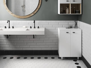 Scale White, Black 11,6x10,1 homify Baños de estilo moderno