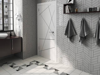 Chevron Wall Tile, Equipe Ceramicas Equipe Ceramicas Modern dressing room Ceramic Grey