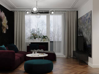 APARTAMENT, Warszwa, enem.studio enem.studio Eclectic style living room