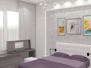 дизайн интерьера комнаты для гостей в частном доме, DONJON DONJON Minimalist bedroom Marble