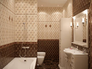 Дизайн санузла в ЖК "Ливанский дом", Студия интерьерного дизайна happy.design Студия интерьерного дизайна happy.design Classic style bathroom
