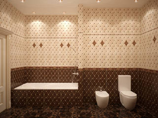 Дизайн санузла в ЖК "Ливанский дом", Студия интерьерного дизайна happy.design Студия интерьерного дизайна happy.design Classic style bathroom