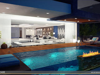 King Abdullah Kamel Beach Villa, ARCADE DESIGNS ARCADE DESIGNS Hồ bơi phong cách tối giản Gỗ Wood effect
