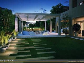 HACIENDA BAY VILLA, ARCADE DESIGNS ARCADE DESIGNS Minimalist balcony, veranda & terrace Bamboo Green