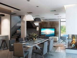 Высокий берег жилой дом, ARCHLINE ARCHITECTURE & DESIGN ARCHLINE ARCHITECTURE & DESIGN Minimalist living room