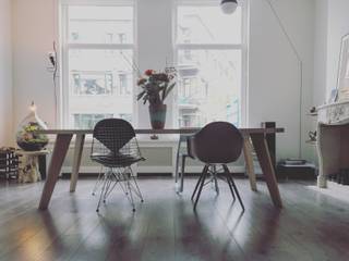 Etage woning Den Haag, Studio Buijs Studio Buijs Scandinavian style dining room Wood Wood effect