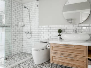 流白, 潤澤明亮設計事務所 潤澤明亮設計事務所 Scandinavian style bathrooms