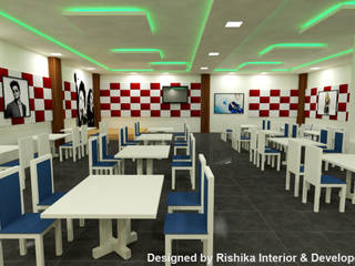 Lobby of a Govt. Office & Showroom Design, Rishika Interior & Developer (p) Ltd. Rishika Interior & Developer (p) Ltd. Ruang Makan Modern Kayu Lapis