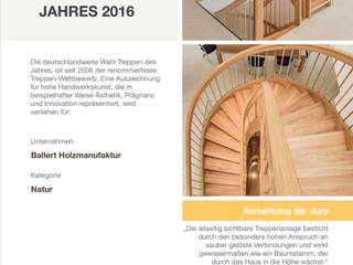 Bogentreppe, Holzmanufaktur Ballert e.K. Holzmanufaktur Ballert e.K. Klassischer Flur, Diele & Treppenhaus Holz
